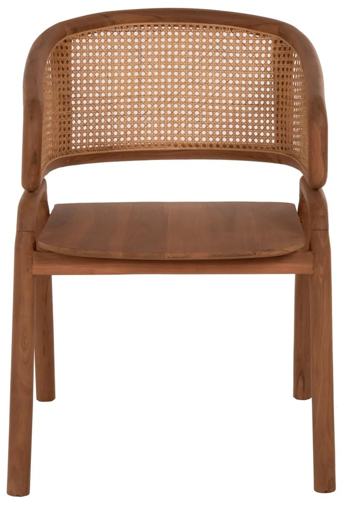 Καρέκλα-Πολυθρόνα C9402.01 Μασίφ Ξύλο Teak και Rattan πλάτη Φυσικό 57x62x83Υεκ. 57x62x83 εκ.
