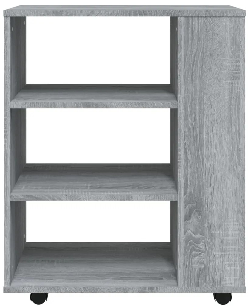 vidaXL Ντουλάπι Με Ροδάκια Γκρι Sonoma 60 x 35 x 75 εκ. Επεξεργ. Ξύλο