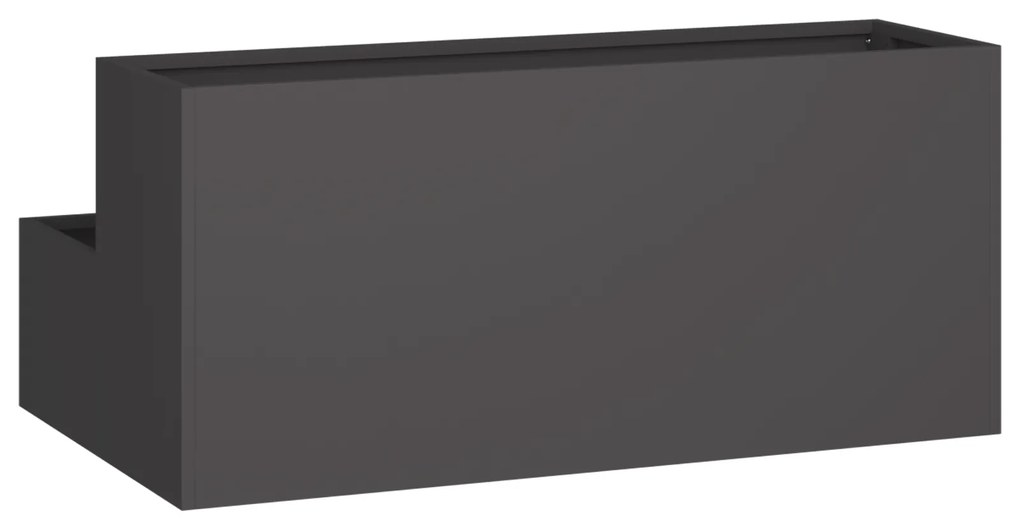 vidaXL Κήπος Πλάστης - 2 επίπεδα, μαύρο ατσάλι, 100 x 60 x 45 εκ.