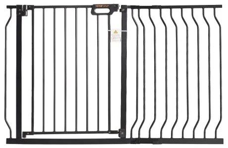 VEVOR Baby Gate, 29.5&quot;-48.4&quot; Extra Wide, 30&quot; High, Dog Gate for Stairs Doorways and House, Easy Step Walk Thru Auto Close Child Gate Pet Security Gate with Pressure Mount Kit and Wall Mount Kit, Black