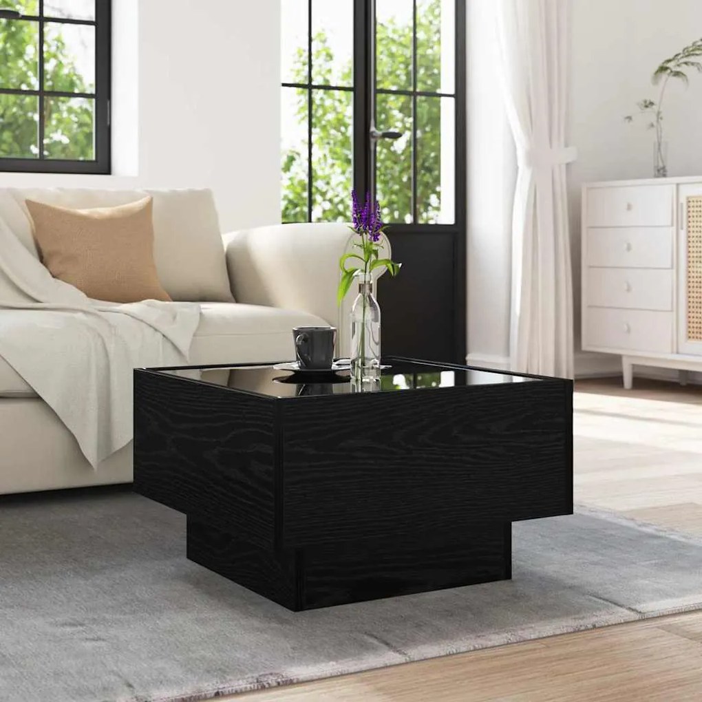 vidaXL Τραπεζάκι σαλονιού Μαύρη δρυς 50 x 50 x 30 εκ