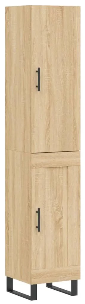 vidaXL Μπουφές Sonoma δρυς 34,5 x 34 x 180 εκ. από Επεξεργασμένο Ξύλο