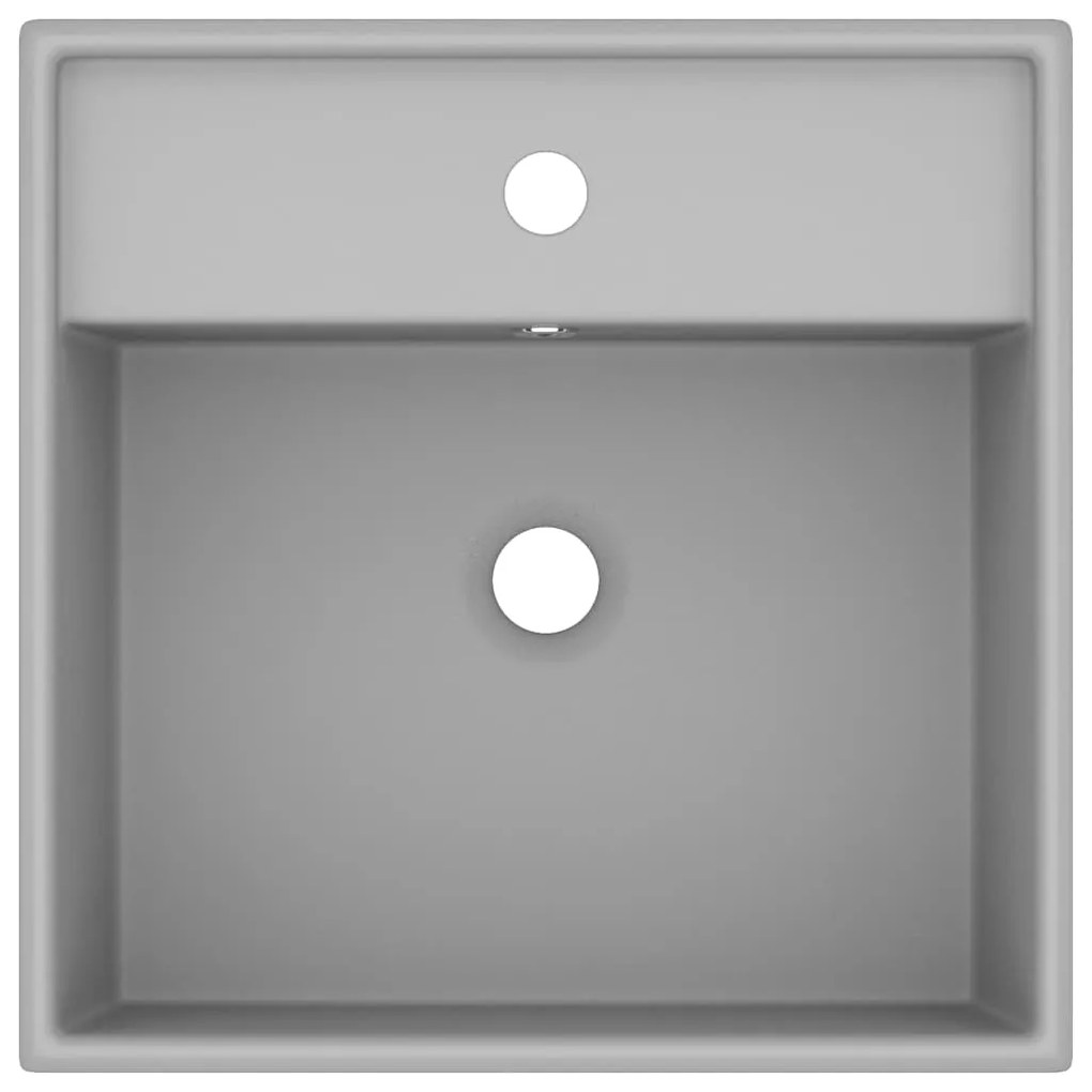 vidaXL Νιπτήρας με Υπερχείλιση Τετράγωνο Αν Γκρι Ματ 41x41 εκ Κεραμικό