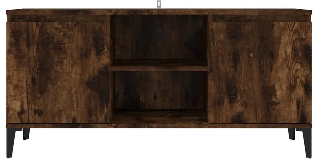 vidaXL Έπιπλο Τηλεόρασης Καπνιστή Δρυς 103,5x35x50 εκ. με Μεταλ. Πόδια