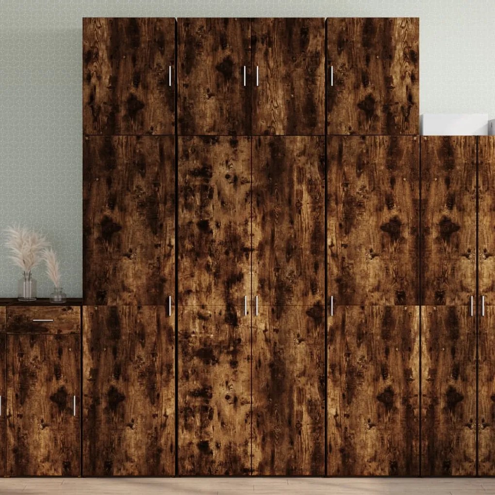 vidaXL Ντουλάπα Καπνιστή Δρυς 80x42,5x249 εκ. από Επεξεργασμένο Ξύλο