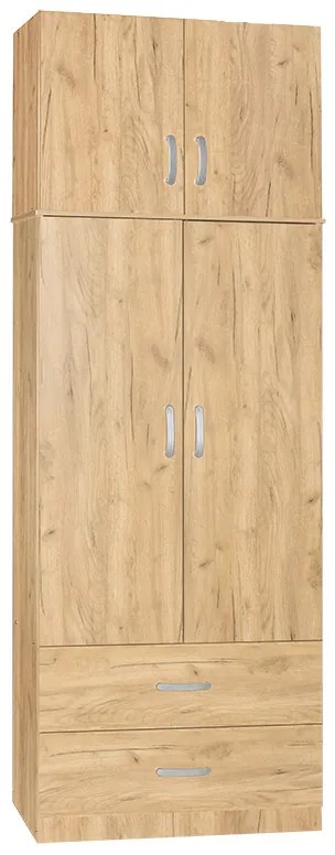 Ντουλάπα δίφυλλη και πατάρι Zelia pakoworld φυσικό 79x42x180εκ.
