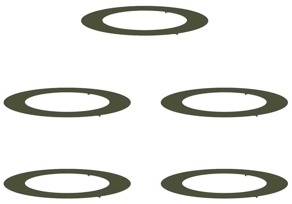 vidaXL Φλατ Δαχτυλίδια Δέντρων 5 pcs Λαδί Ø30 / 60 εκ. Ατσάλι