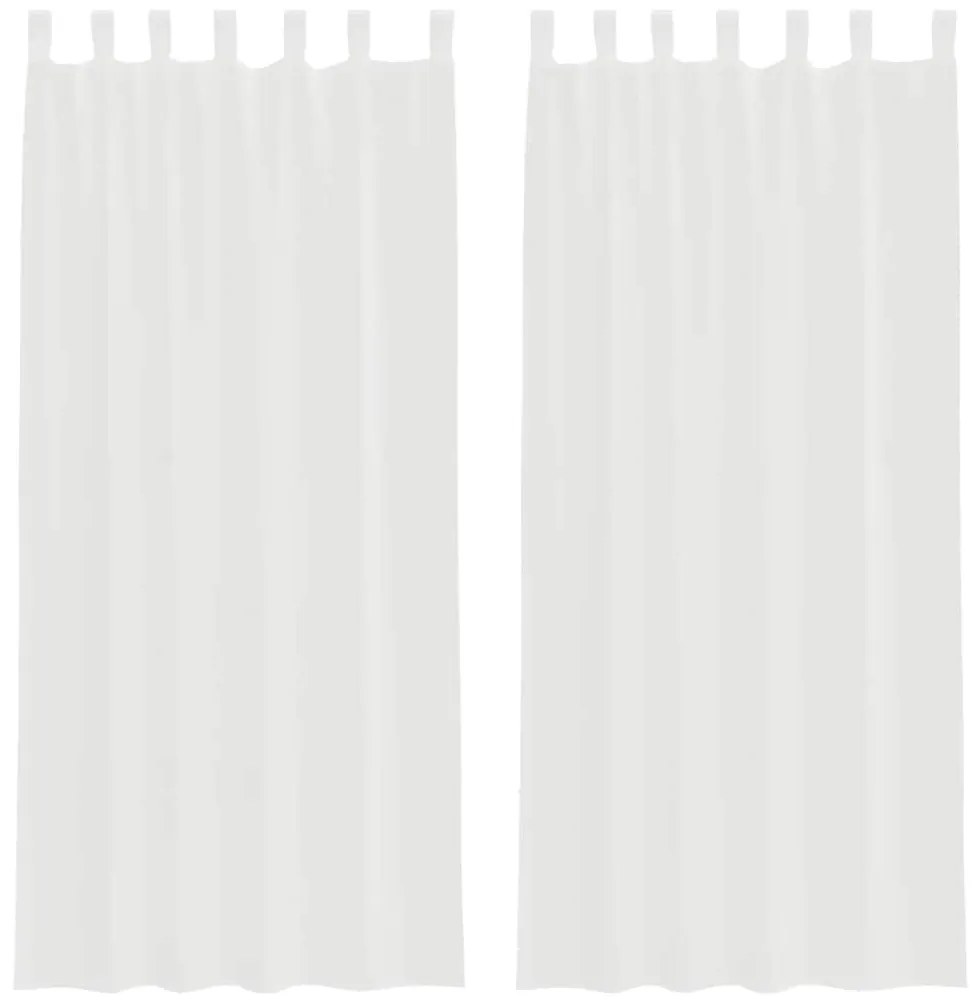 vidaXL Κουρτίνες Voile με βρόχους 2 τεμάχια Λευκό 140x225 cm