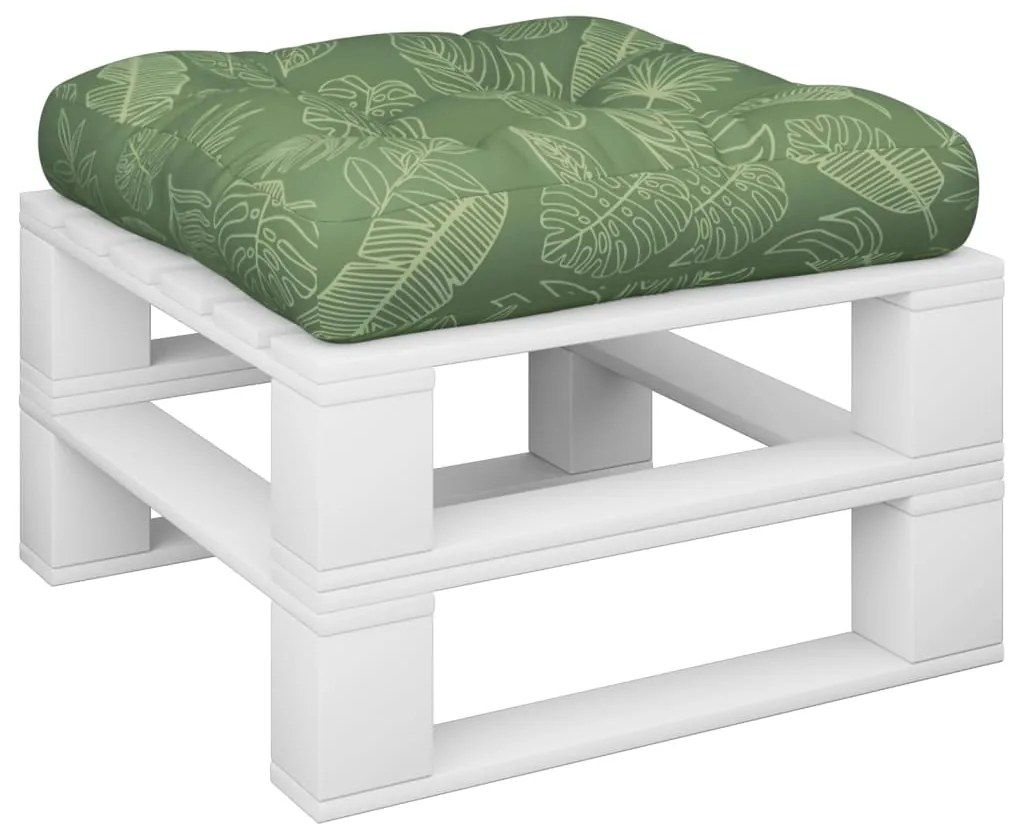 vidaXL Μαξιλάρι Παλέτας με Σχέδιο Φύλλων 60 x 60 x 12 εκ. Υφασμάτινο