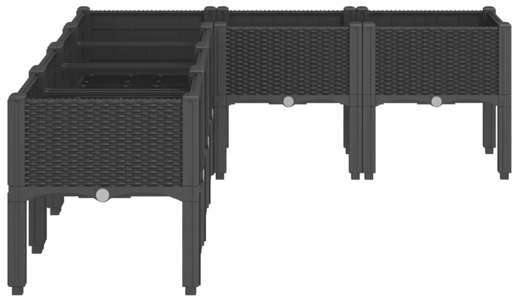 ΖΑΡΝΤΙΝΙΕΡΑ ΚΗΠΟΥ ΜΕ ΠΟΔΙΑ ΜΑΥΡΗ 160X120X42 ΕΚ. ΠΟΛΥΠΡΟΠΥΛΕΝΙΟ 367908