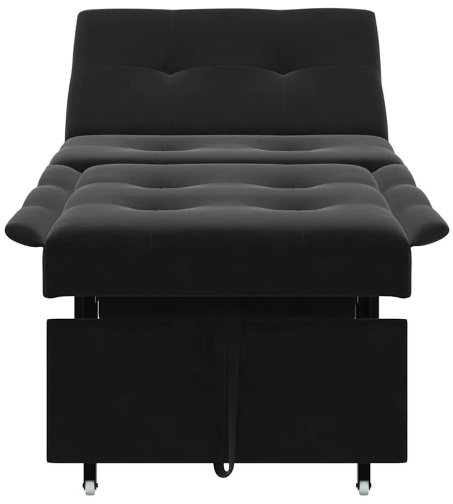 vidaXL Καναπές-Κρεβάτι Μαύρο 67 x 194 x 38 εκ Βελούδο