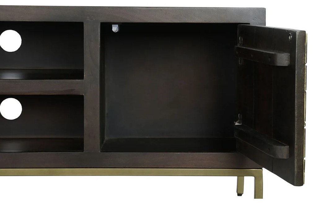 Τηλεόραση DKD Home Decor 140 x 40 x 55 cm Μαύρο Μέταλλο ξύλο ακακίας