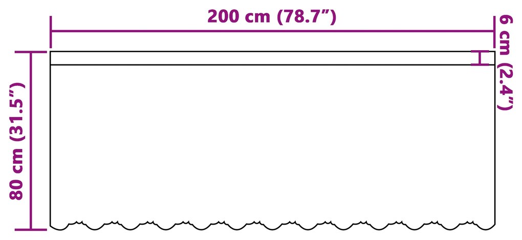 vidaXL Κουρτίνα Δαντέλας Λευκό 200 x 80 εκατοστά Πολυεστέρας