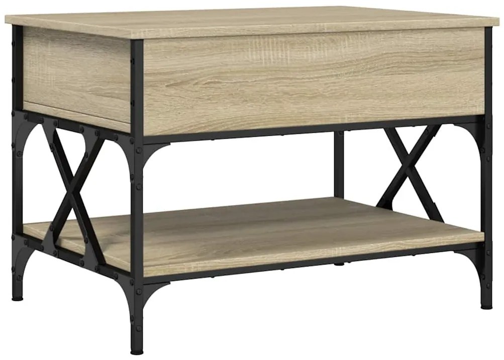 vidaXL Τραπεζάκι Σαλονιού Sonoma Δρυς 70x50x50 εκ. Επ. Ξύλο & Μέταλλο
