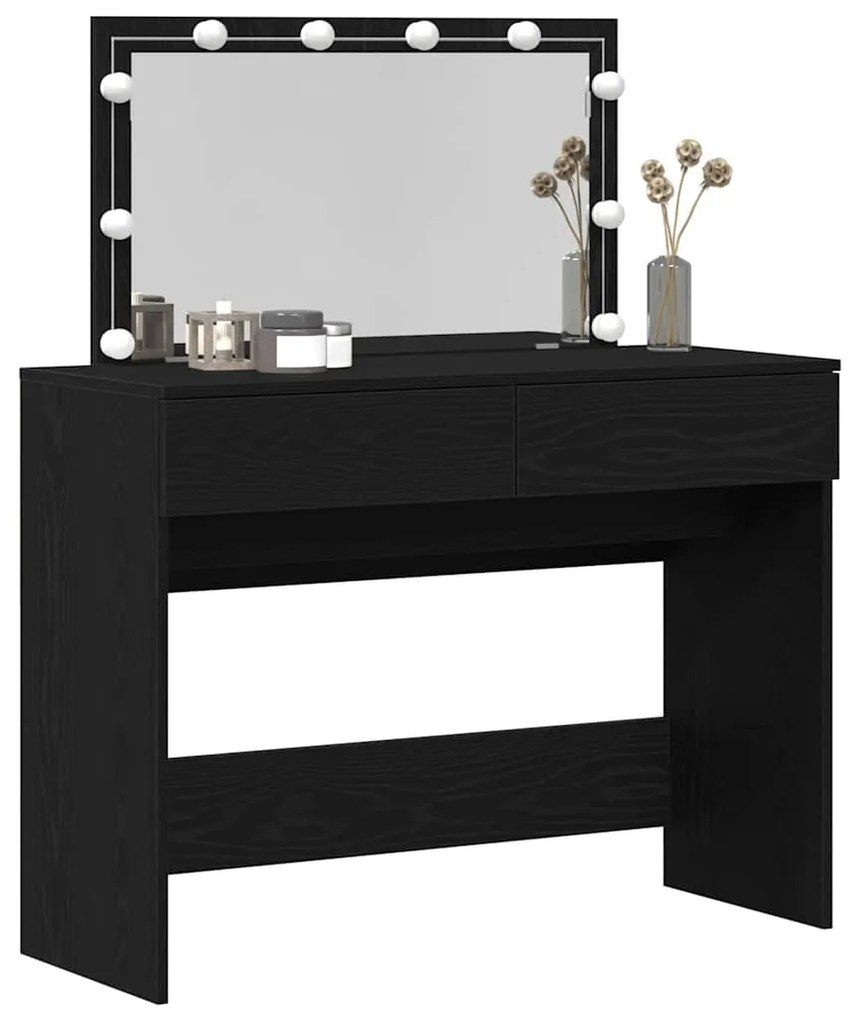 vidaXL Κομοδίνο Μαύρη δρυς 100 x 40 x 120 εκ. Επεξεργασμένο ξύλο