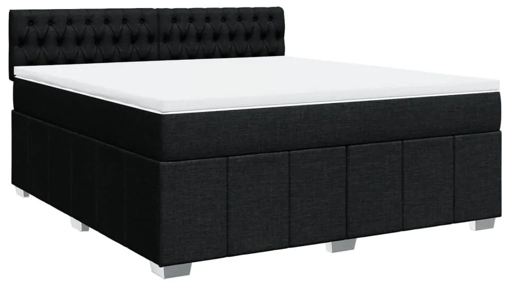 ΚΡΕΒΑΤΙ BOXSPRING ΜΕ ΣΤΡΩΜΑ ΜΑΥΡΟ 180X200 ΕΚ. ΥΦΑΣΜΑΤΙΝΟ 3289456