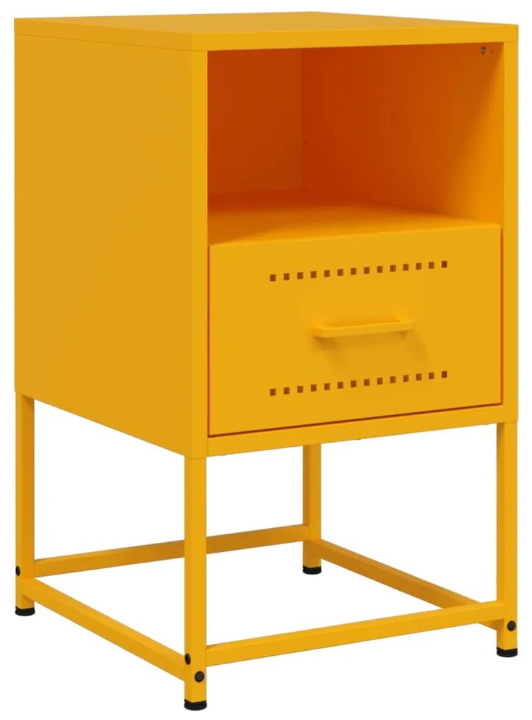 vidaXL Κομοδίνα 2 τεμ. Μουσταρδί 36x39x60,5 εκ. από Χάλυβα