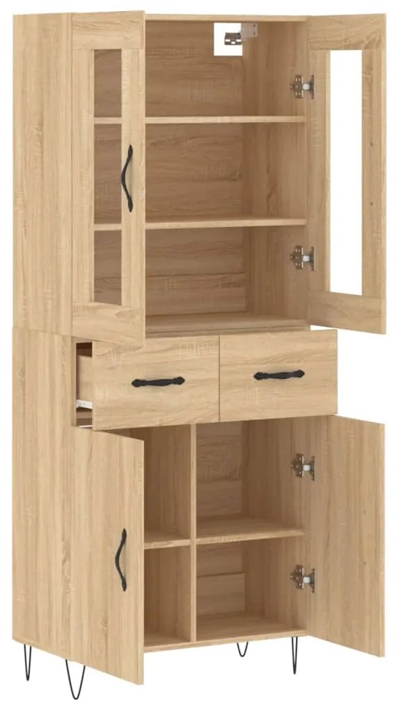 vidaXL Ντουλάπι Sonoma δρυς 69,5 x 34 x 180 εκ. από Επεξεργασμένο Ξύλο