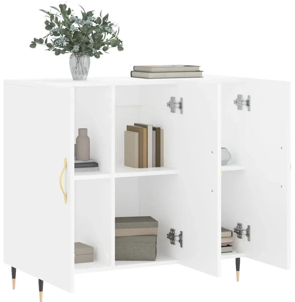 vidaXL Μπουφές Λευκός 90 x 34 x 80 εκ. από Επεξεργασμένο Ξύλο
