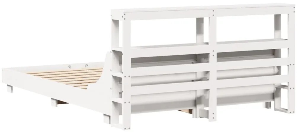 vidaXL Σκελετός Κρεβ. Χωρίς Στρώμα Λευκό 140x200 εκ Μασίφ Πεύκο