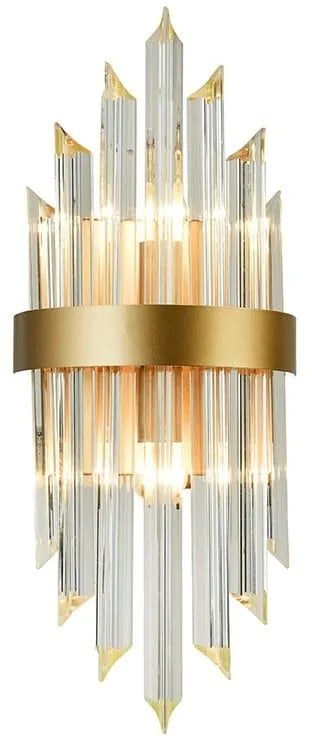 Φωτιστικό Τοίχου - Απλίκα EG6172W54CG 2XE14 22X13X54 Gold Aca Decor Crystal, Metal