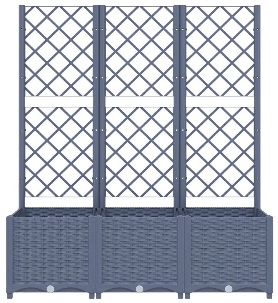 Ζαρντινιέρα Κήπου με Καφασωτό Μπλε Γκρι 120x40x136 εκ. από PP 318253