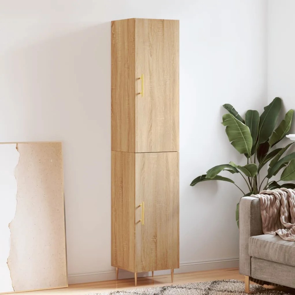 vidaXL Μπουφές Sonoma δρυς 34,5 x 34 x 180 εκ. από Επεξεργασμένο Ξύλο