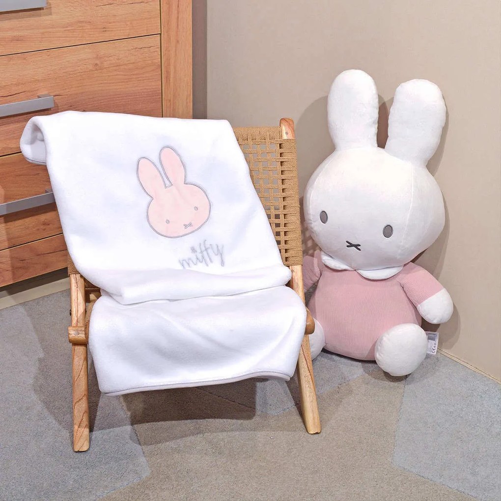 Βρεφική Κουβέρτα Αγκαλιάς Fleece Ροζ Miffy des.52  80x100εκ. Baby Oliver