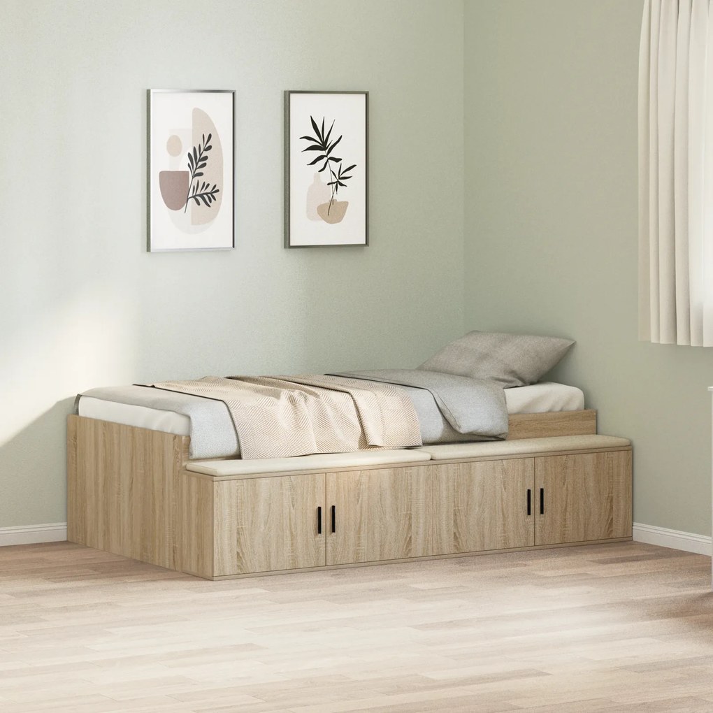 vidaXL Κρεβάτι Αποθήκευσης Sonoma Oak 90x190 εκ.