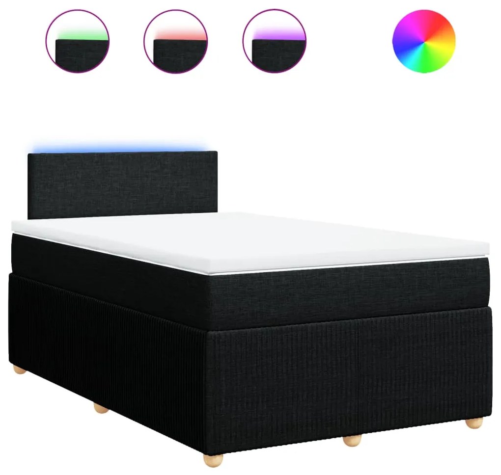 ΚΡΕΒΑΤΙ BOXSPRING ΜΕ ΣΤΡΩΜΑ ΜΑΥΡΟ 120X190 ΕΚ. ΥΦΑΣΜΑΤΙΝΟ 3289690