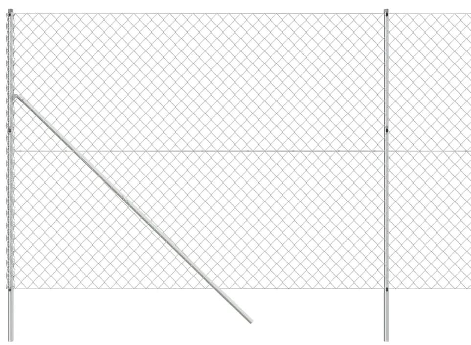 vidaXL Συρματόπλεγμα Περίφραξης Ασημί 1,6 x 10 μ. με Στύλους