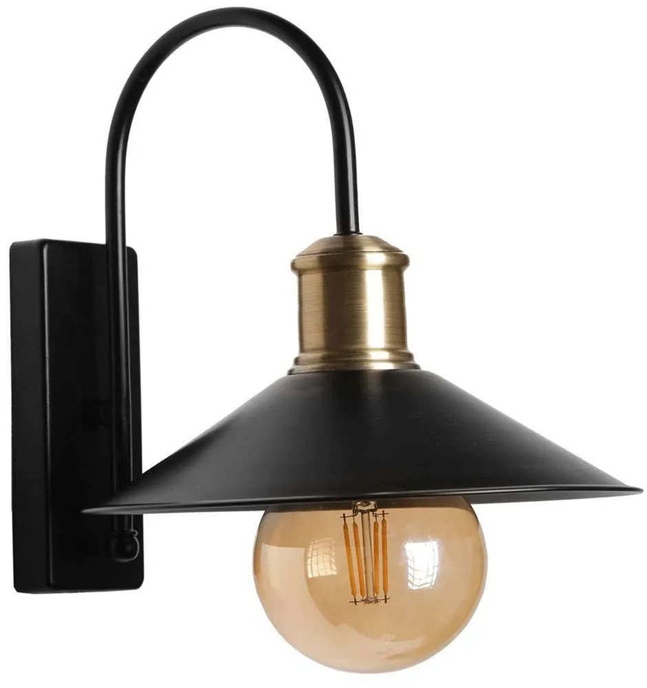 Φωτιστικό Τοίχου - Απλίκα Avni 534LUN3832 Φ15x27cm 1xE27 40W Black-Gold Opviq