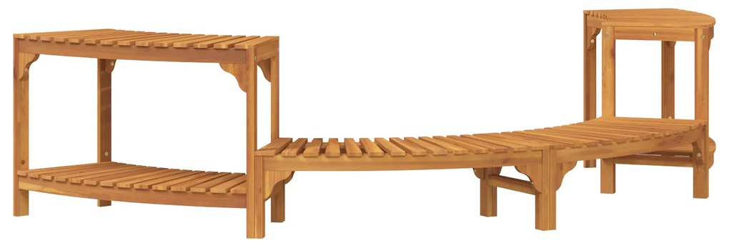 vidaXL Θερμή Περιοχή Μπάνιου Μισού Κύκλου, 252 x 111.5 x 55.5 εκ., Στερεό Ξύλο Ακακίας