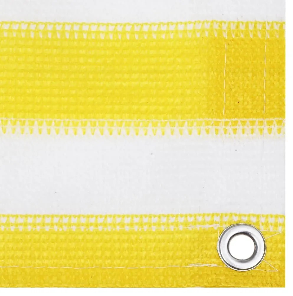 vidaXL Διαχωριστικό Βεράντας Κίτρινο / Λευκό 90 x 300 εκ. από HDPE