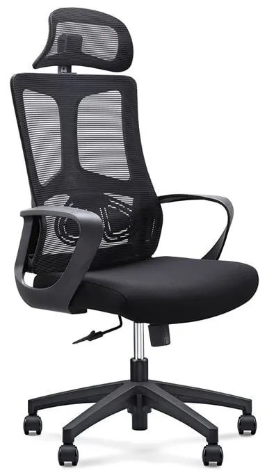 BF8600 Πολυθρόνα Γραφείου Διευθυντή, Mesh Μαύρο, Ύφασμα Μαύρο