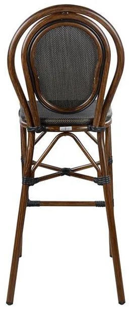 Σκαμπό μπαρ GIDEON Αλουμινίου Bamboo Look με Textline Καφέ 44x52x115 εκ. 44x52x115 εκ.
