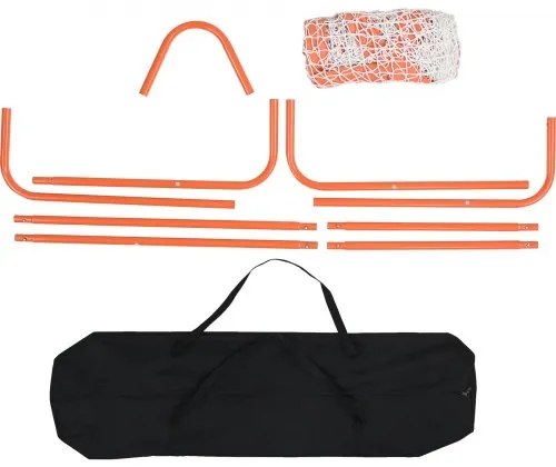 VEVOR Lacrosse Goal, 4' x 4' Small Kids Lacrosse Net, Folding Portable Lacrosse Goal with Carry Bag, Iron Frame Backyard Training Equipment, Quick & Easy Setup, Perfect for Youth Training, Orange