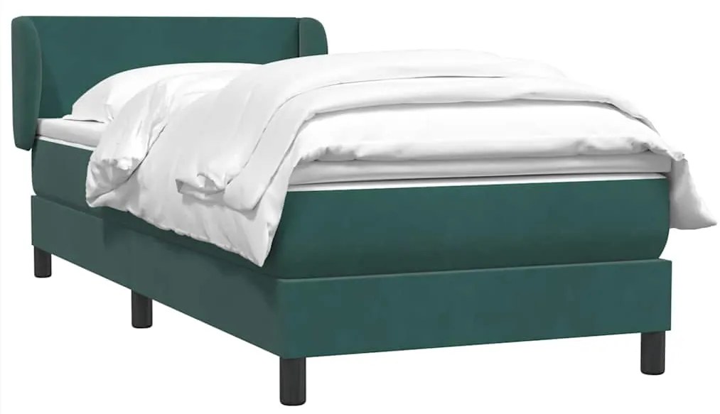 Box Spring κρεβάτι με στρώμα σκούρο πράσινο 80x220εκ. Βελούδινο 3317382