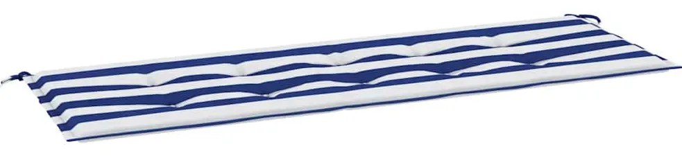 vidaXL Μαξιλάρι Πάγκου Κήπου Μπλε&Λευκό Ριγέ 150x50x4 εκ Ύφασμα Oxford