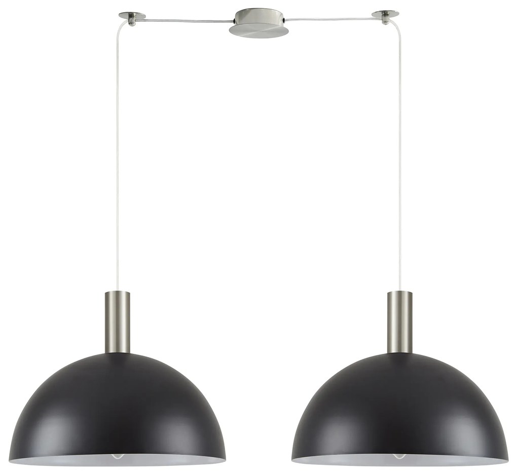 SE21-NM-4-NM2-MS40 ADEPT TUBE Nickel Matt Pendant Black Metal Shade+ HOMELIGHTING 77-8409