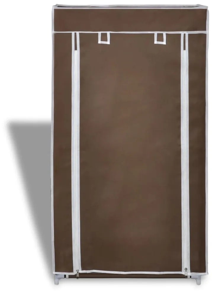 Παπουτσοθήκη με Κάλυμμα Καφέ 58 x 28 x 106 εκ. Υφασμάτινη