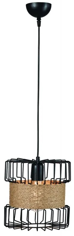 Arkolight Μοντέρνο Φωτιστικό Κρεμαστό Φ28xY120cm Μαύρο-Φυσικό 167-3/28
