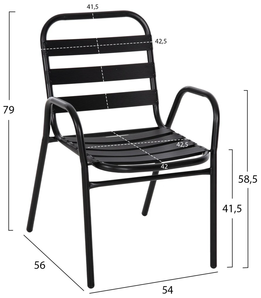 ΣΕΤ ΤΡΑΠΕΖΑΡΙΑΣ 5ΤΜΧ ADAM HM21219.01 ΚΑΡΕΚΛΕΣ ΜΕΤΑΛΛΙΚΕΣ &amp; ΤΡΑΠΕΖΙ 110x60 ΜΑΥΡΟ