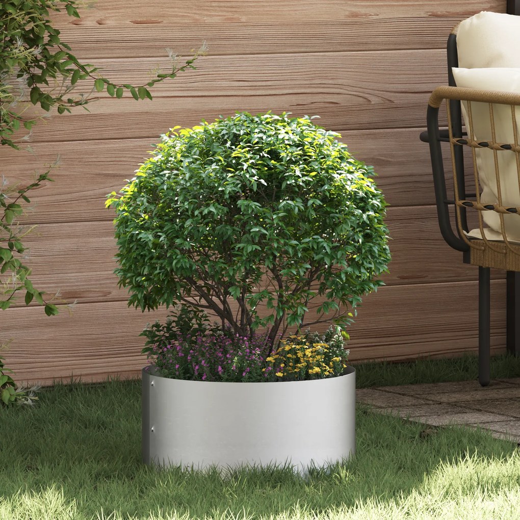 vidaXL Γλάστρα Κήπου Ασημί 40 x 40 x 20 cm Ανοξείδωτο ατσάλι