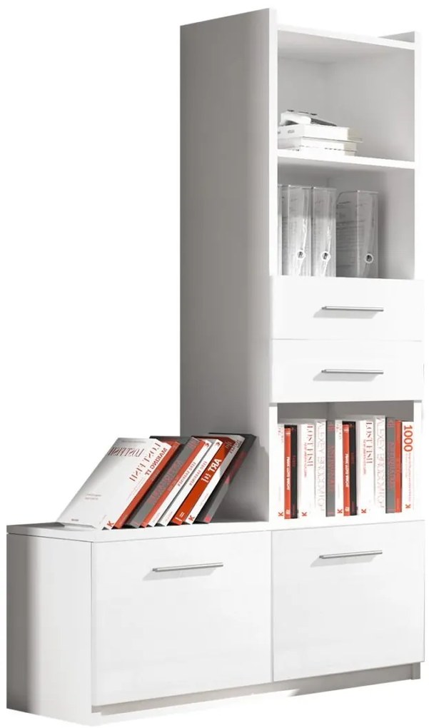 Βιβλιοθήκη Raj 1-Leuko - 85.00Χ53.00Χ193.00cm