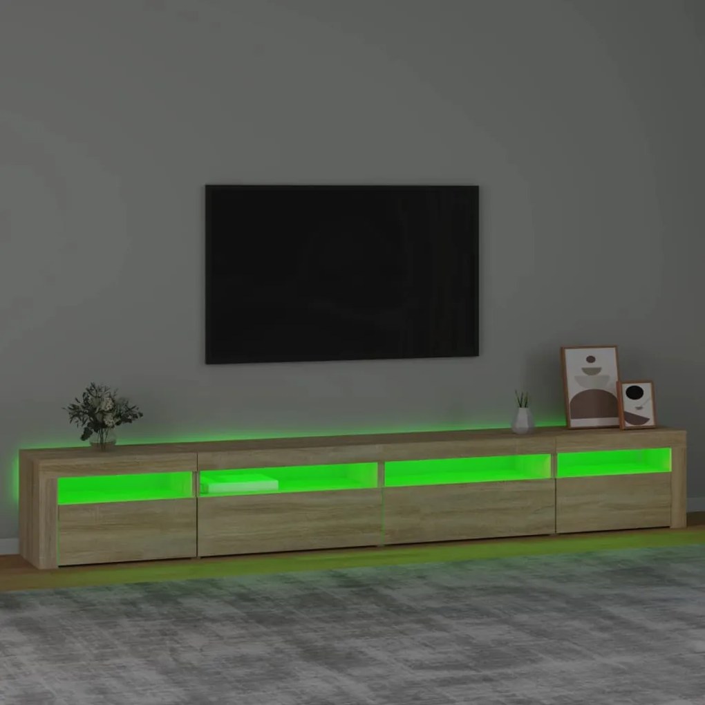 vidaXL Έπιπλο Τηλεόρασης με LED Sonoma Δρυς 270x35x40 εκ.