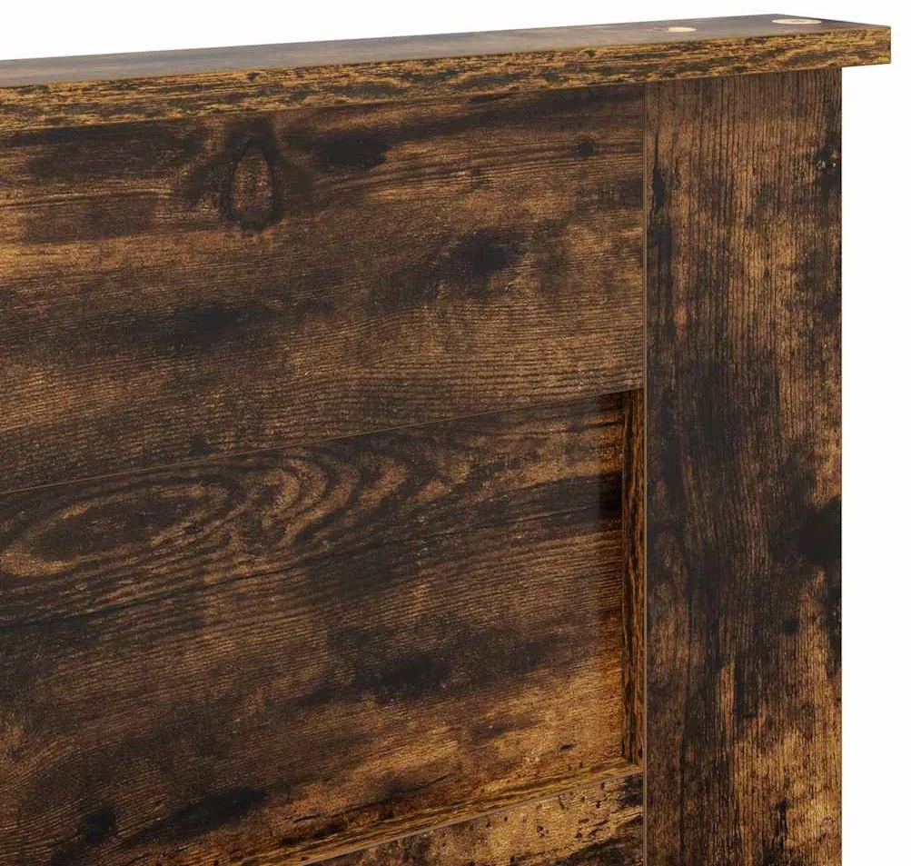vidaXL Κεφαλάρι με κεφαλάρι Καπνιστό Δρύς 120 cm Επεξεργασμένο ξύλο