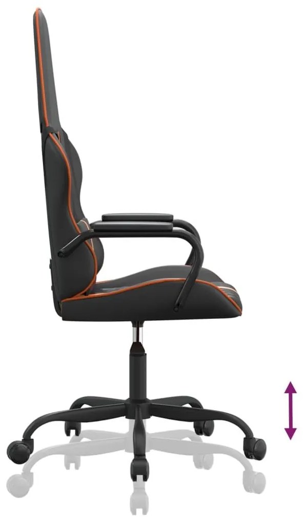 Καρέκλα Gaming Μασάζ Πορτοκαλί και Μαύρο από Συνθετικό Δέρμα - Πορτοκαλί