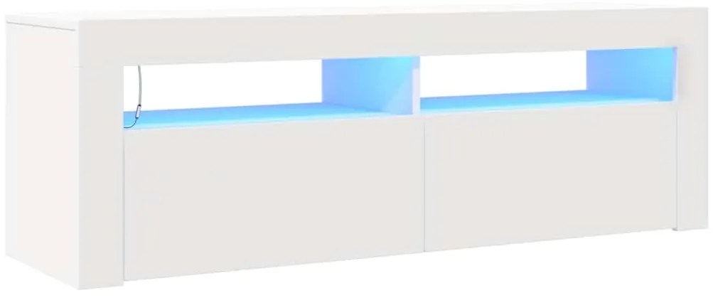 vidaXL Έπιπλο Τηλεόρασης με LED Καφέ Λευκό 120x30x50 εκ.