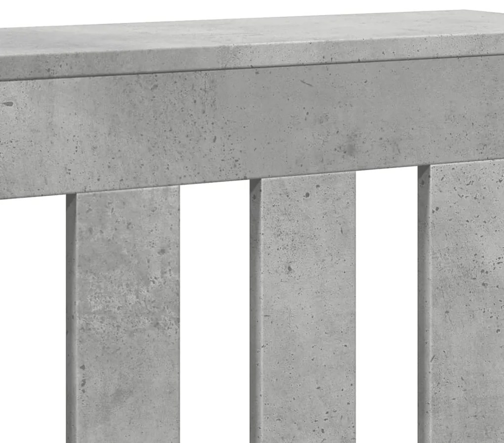 Κάλυμμα Καλοριφέρ Γκρι Σκυροδέματος 205x21,5x83,5εκ. Επεξ. Ξύλο - Γκρι